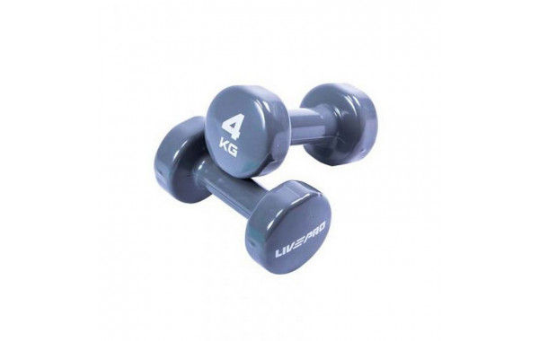 Гантели для аэробики 4 кг Live Pro Colored Studio Dumbbell LP8076-4\GY-00-00 600_380