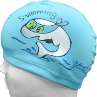 Шапочка для плавания Sportex детская ПУ (голубая Дельфин) C33682-2