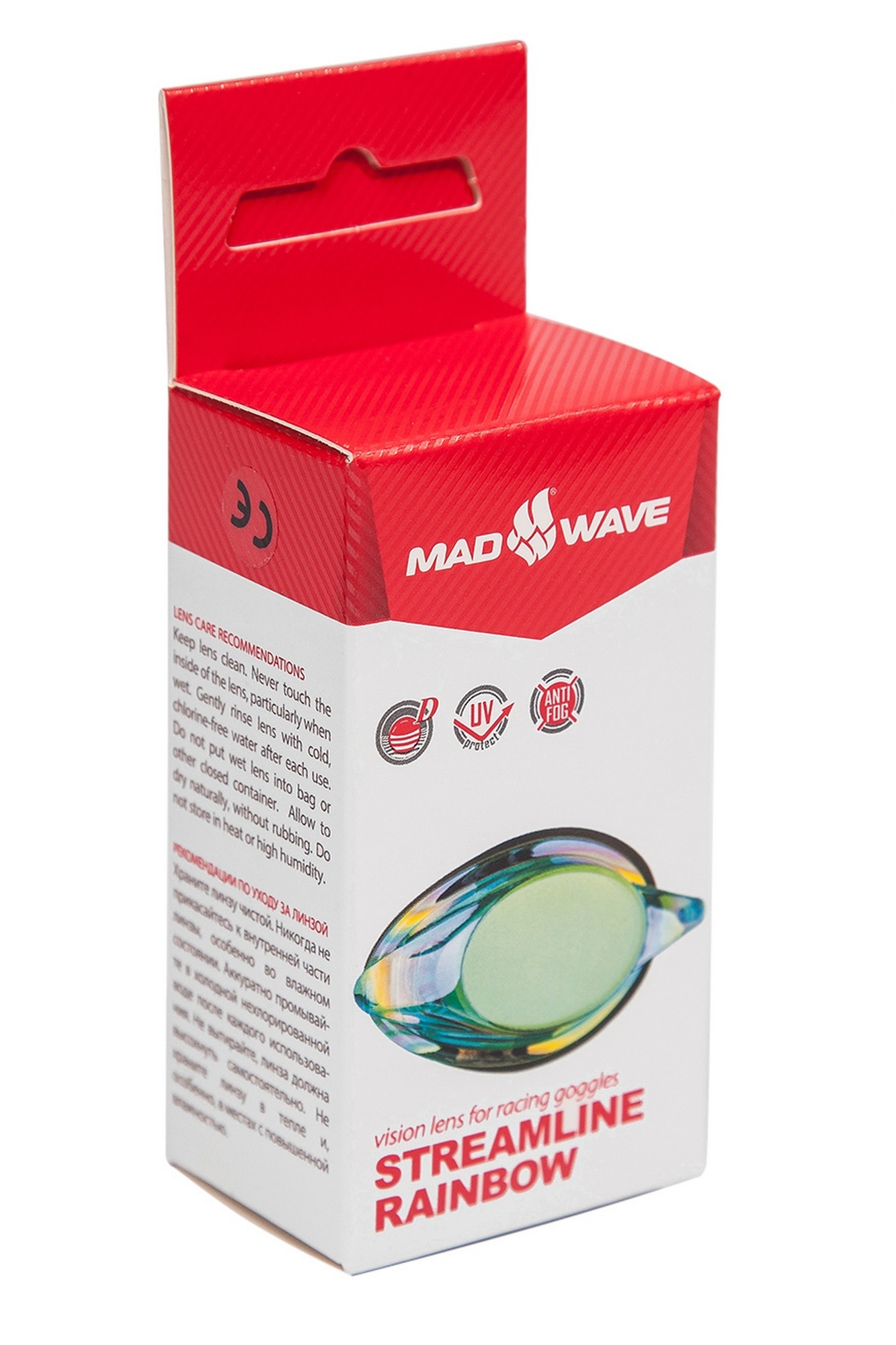 Линза с диоптриями для плавательных очков Mad Wave Streamline + Rainbow right M0490 02 E R8W +2,5 1333_2000