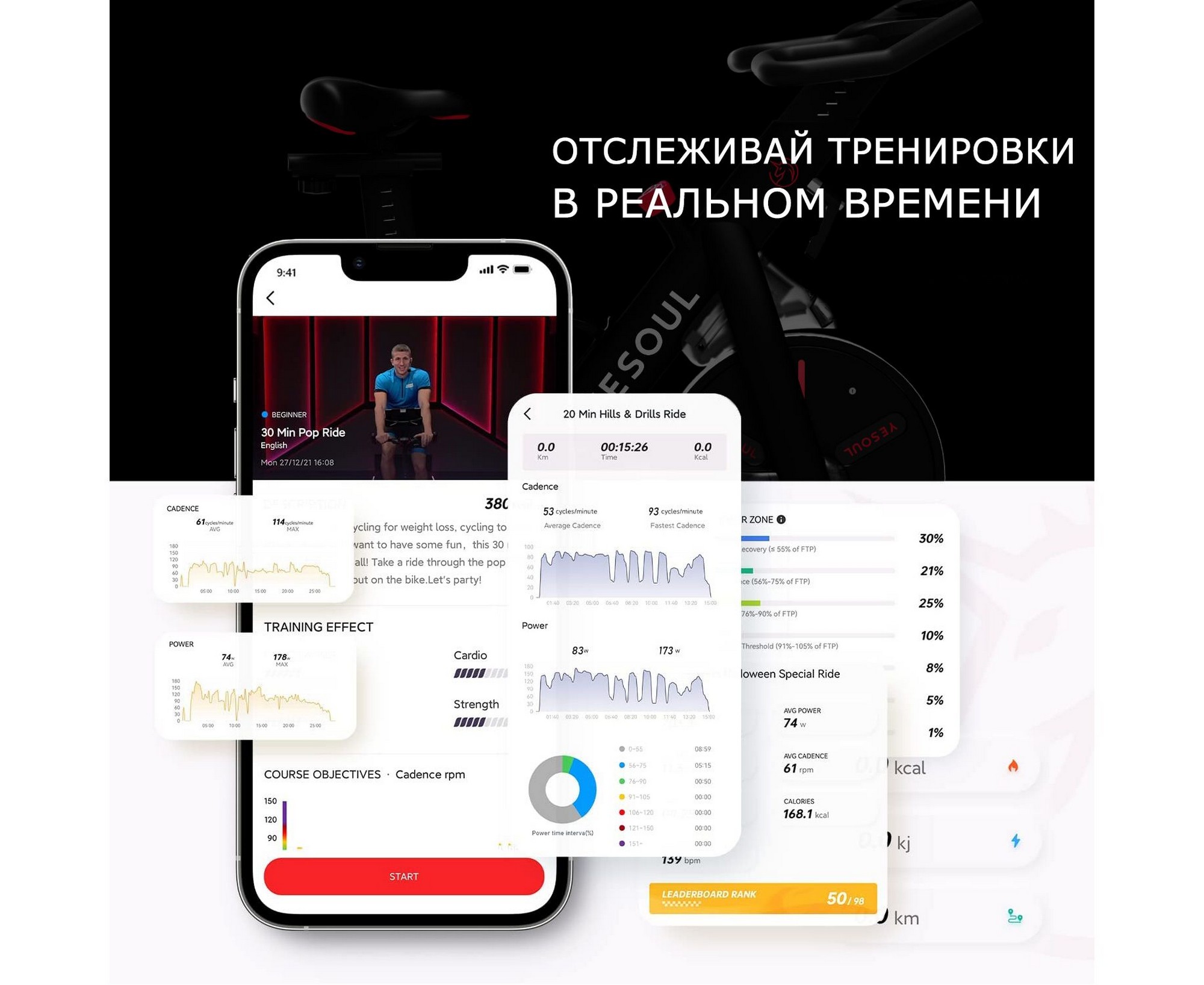 Велотренажер Xiaomi Yesoul BS3-W-10.1 белый (дисплей 10.1") 2000_1636