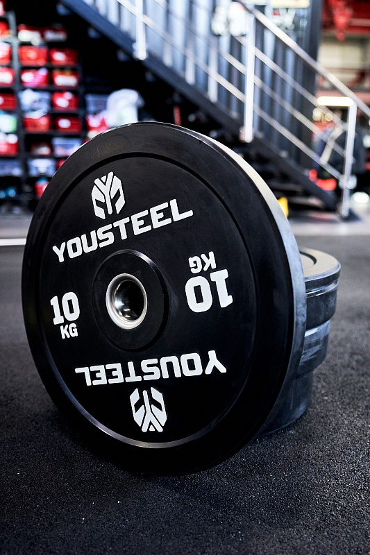 Диск EVO BUMPER PLATE 10кг YouSteel черный 533_800