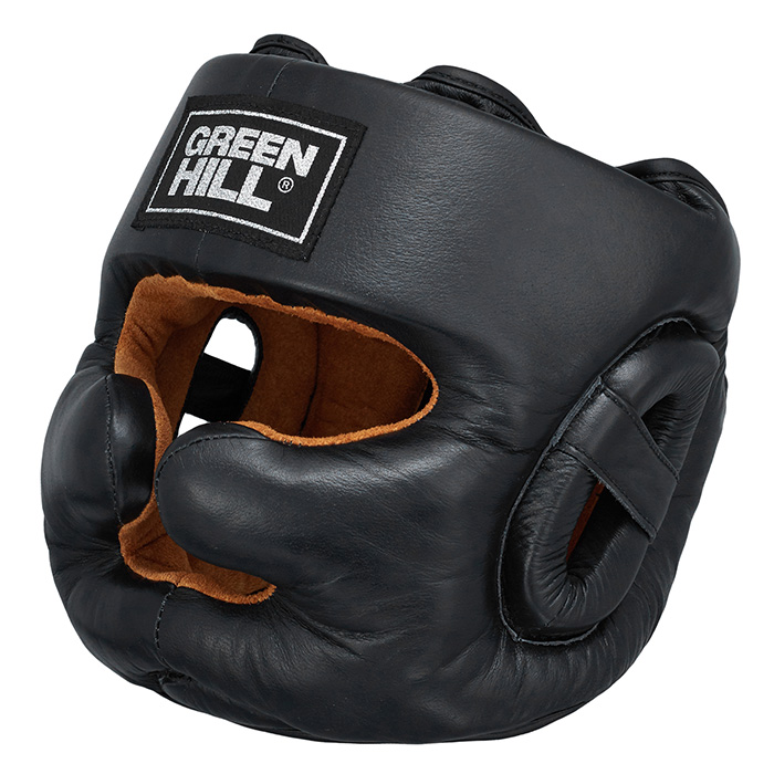Боксерский шлем Green Hill Lux HGL-9049, черный 700_700