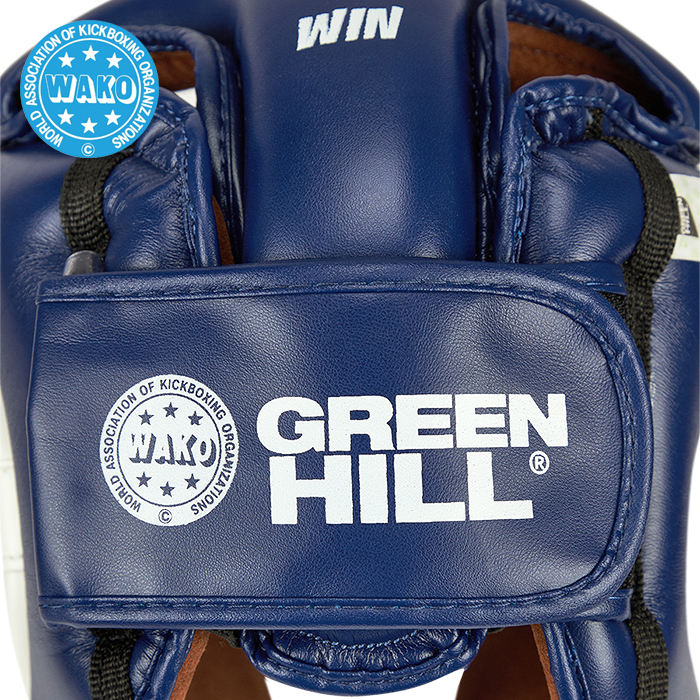 Кикбоксерский шлем Green Hill Win HGW-9033w WAKO Approved, синий 700_700