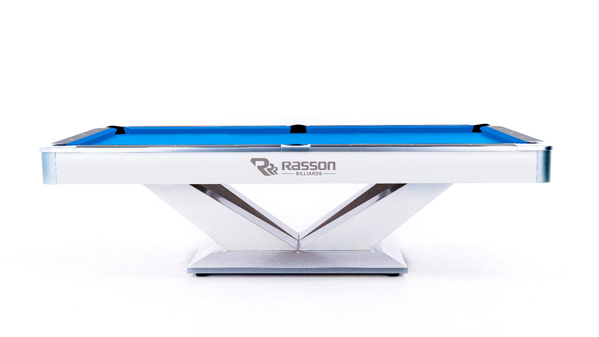 Бильярдный стол для пула Rasson Billiard Victory II Plus 8 ф (белый) с плитой 55.300.08.1 1920_1080