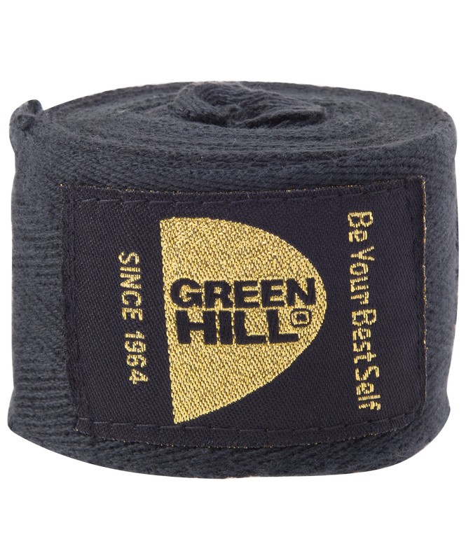 Бинт боксерский Green Hill BC-6235c, 3,5м, черный 665_800