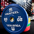 Диск 20кг YouSteel EVO Bumper Plate синий 120_120